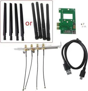 to PCI-e 1X Adapter Card Converter for Desktop Computer Wireless Module WiFi Net-work Card