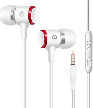 Wired In-Ear Earphones 3.5mm Jack Earbud Earphones Sports Headphones Stereo Headset with Microphone for Phone Computer Mp3 Mp4 Tablet
