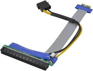 Softly pcie PCI E PCI-E Express 1X to 16X Riser Card Extender Ribbon Converter Extension Cable With Molex Power Adapter