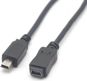 2Pcs Mini USB B 5pin Male To Female Extension Cable Cord Adapter