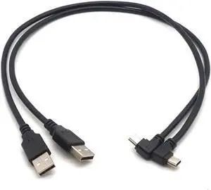 Mini USB B Type 5pin Male Left Right Angled 90 Degree to USB 2.0 Male Data Cable