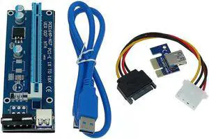 PCIE PCI Express 1X To 16X With 4pin Extension Riser Card With USB3.0 Adapter Cable 60cm For GPU Miner Riser