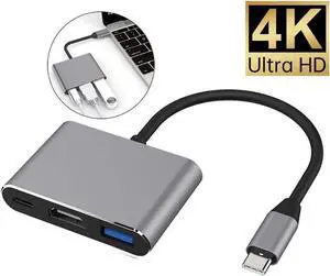 USB-C To HDMI 3 in 1 Cable Converter USB 3.1 Type C To HDMI 4K USB 3.0 USB 3.2 Adapter Cable