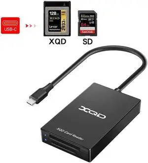 Multi-Function Type-c To XQD Card Reader USB 3.0 Card Reader Speed Up to 5Gbps for M/G Memory Card for SD Card XQD Card Black USB C to USB C