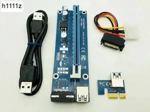 VER 008S PCI-E Card PCIE 1X 16X Extension Adapter 60CM USB 3.0 Cable SATA 4Pin Molex Power for Bitcoin Miner Mining
