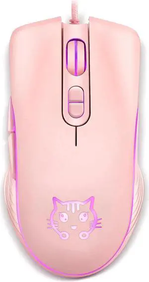 LUNA Cat Party Gaming Mouse USB Wired Lovely Mouse for Windows Macos Android 2400DPI