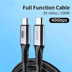USB 4 Cable Compatible with Thunderbolt 3 5K@60Hz 40Gbps Data Transfer 100W 5A Fast Charging for Macbook Pro USB Type C