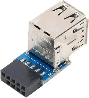 express add on card 2 Port 9PIN Female to 2 USB 2.0 Female PC Motherboard USB Expansion Adapter Computer Accessories