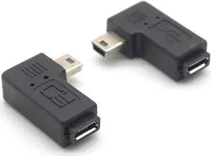 Mini USB Type A Male to Micro USB B Female 90 Degree right left Angle Adapter Mini USB Type A Male to Micro USB B Female 90 Degree right left Angle Adapter