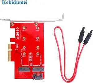 M2 NGFF TO PCIE X4 Adapter Support PCI Express 3.0 2230 2242 2260 2280 Size M Key and B Key SATA Port Expansion Card