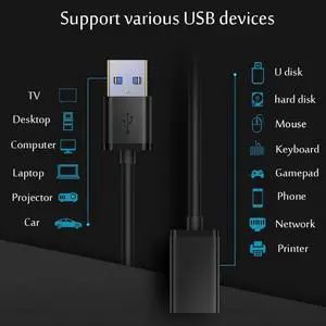 3 Pack USB Extension Cable, [3.3FT] USB3.0 Extender USB 3.0 Extension Cable Compatible with Webcam, Camera, Phone, USB hub, Mouse, Keyboard, Printer, Hard Drive, Headset, Xbox