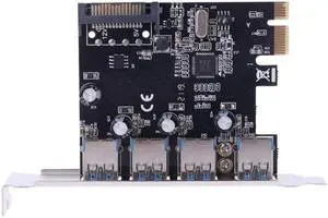 PCI Express To USB 3.0 VIA Chip SATA Interface 4 Port Adapter Converter Card for Desktop Windows