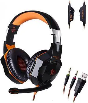 Professional Stereo Bass Game Headphone with Mic and LED Light, Gaming Headset Wired Earphone Noise Canceling for PC Computer