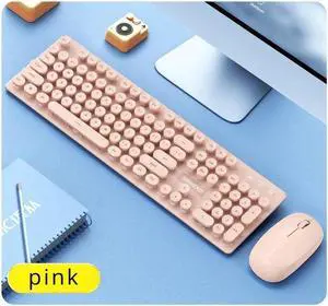 N520 Keyboard and Mouse, 2.4GHz Quiet Compact USB Keyboard Mouse Combo, Slim Small Computer Keyboard and Mouse silent Wireless for PC, Laptop, Desktop, Notebook (Pink)