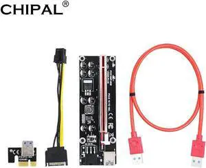 VER009S Plus PCI-E Riser Card PCI Express SATA 1X to 16X 6Pin Connector 0.6M USB 3.0 Cable for Graphics Video Card GP