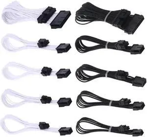 Extension Power Supply Cable 24-pin A TX/EPS/8-pin PCI-E GPU/8pin CPU/6-pin PCIE/4-Pin CPU Cable with Combs 18 AWG