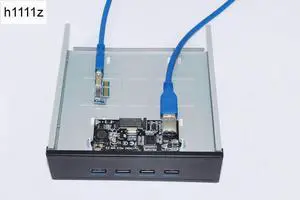 1x to 4 Ports USB 3.0 Card 5.25" Floppy Bay Front Panel USB3.0 Hub Splitter Internal Combo Bracket Adapter for PC Desktop