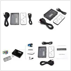 1Set 5 Port 1080P Mini Video HDMI Switch Switcher HDMI Splitter with IR Remote splitter box for HDTV PS3 DVD