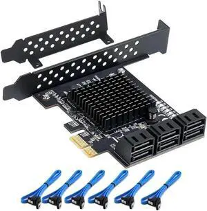 6/4 Port SATA III PCIe Card, PCIe SATA III Controller Card To 6GB/s Internal Adapter Converter PCI SATA 3.0 Expansion Card