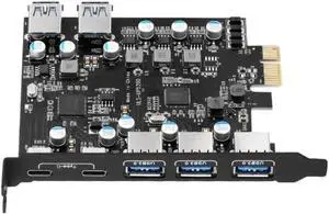 to 5 ports USB3.0 converter dual ports USB3.1 Type-c PCI Express Expansion Card Internal USB 3.0 for Mac Pro Fresco Fl1100