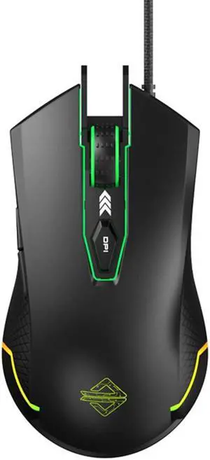 RGB Gaming Mouse, 3000 DPI 6 Programmable Buttons, 7 Keys Ergonomic RGB Backlight, Ergonomic Computer Mouse for Office Games and Daily Use, Black