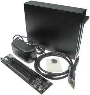 PCIe to Dual PCIE 2 Ports 16x pci-e Bus Slot Adapter with case enclosure