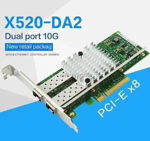 X520-DA2 10GBase PCI Express x8 82599ES Chip Dual Port Ethernet Network Adapter E10G42BTDA,SFP not included