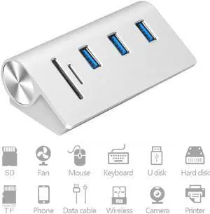 Multi usb 3.0 hub 3 port adapter splitter Power Interface SD TF Card Reader for MacBook Air computer laptop accessories Multi usb 3.0 hub 3 port adapter splitter Power Interface SD TF Card Reader for MacBook Air computer laptop accessories