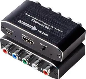 Component to HDMI Converter, 1080P YPbPr to HDMI Converter, 5RCA RGB to HDMI Converter, Component Input HDMI Output Adapter