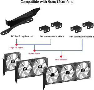 1 set of Fan Mounting Bracket PCI slot Dual Fan Mounting Bracket 90 Mm 120 Mm Fan Connector For Desktop Graphics Card Bracket
