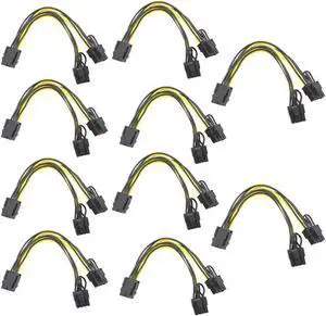10pcs PCI-E 6-pin to Dual 6+2-pin Power Splitter Cable BTC Motherboard Graphics Card PCI Express GPU Adapter Supply Cable 10pcs PCI-E 6-pin to Dual 6+2-pin Power Splitter Cable BTC Motherboard Graphics Card PCI Express GPU Adapter Supply Cable