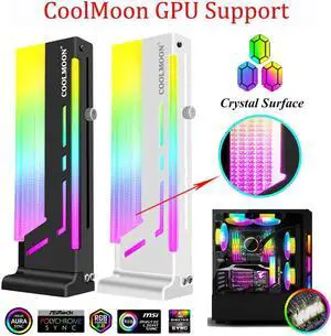 COOLMOON Vertical Graphics Card Bracket 5V AURA SYNC ARGB Jack Graphics Bracket GPU Holder Video Card Stand CM-GH2