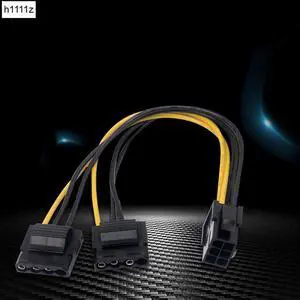 6Pin Female to Dual 4Pin Female Power Supply Cable Graphics Card Power to Molex 4Pin Convert Cable for nVidia ATI AMD Video Card