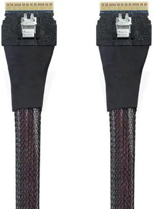 Aomoproing SF-028 PCI-E Slimline SAS 4.0 SFF-8654 8i 74pin Host to SFF-8654 74Pin Slim SAS Target Cable 50cm Aomoproing SF-028 PCI-E Slimline SAS 4.0 SFF-8654 8i 74pin Host to SFF-8654 74Pin Slim SAS Target Cable 50cm