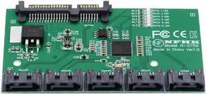 Aomoproing SATA 3.0 6Gbps 1 to 5 Splitter Ports HUB Adapter Converter PM Multiplier Port Selector JMB575 Aomoproing SATA 3.0 6Gbps 1 to 5 Splitter Ports HUB Adapter Converter PM Multiplier Port Selector JMB575