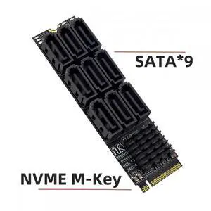 Aomoproing NGFF NVME M-Key PCI Express M.2 to 9 Ports SATA 3.0 6Gbps Adapter Converter Hard Drive Extension Card 2280 for NAS Computer Aomoproing NGFF NVME M-Key PCI Express M.2 to 9 Ports SATA 3.0 6Gbps Adapter Converter Hard Drive Extension Card 2280 for NAS Computer