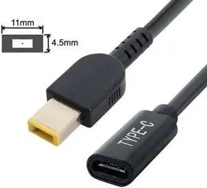 Aomoproing Type C USB-C to Rectangle 11.0*4.5mm Power Plug PD Emulator Trigger Charge Cable for ThinkPad X1 Carbon Aomoproing Type C USB-C to Rectangle 11.0*4.5mm Power Plug PD Emulator Trigger Charge Cable for ThinkPad X1 Carbon