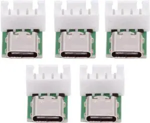 Aomoproing 5 Pack USB C DIY Connector, Pitch 2.54mm Vertical 4Pin to USB 2.0 Type C Female Socket Port Repair Replacement Solder Adapter with Wafer Socket Aomoproing 5 Pack USB C DIY Connector, Pitch 2.54mm Vertical 4Pin to USB 2.0 Type C Female Socket Port Repair Replacement Solder Adapter with Wafer Socket