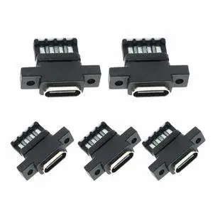 Aomoproing 5pcs/set DIY OEM Type C Female Socket Connector to 6Pin PCBA Pinout Vertical Scew Mount Type DC 5V/20V PD Power Aomoproing 5pcs/set DIY OEM Type C Female Socket Connector to 6Pin PCBA Pinout Vertical Scew Mount Type DC 5V/20V PD Power