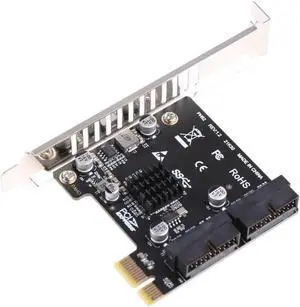 Aomoproing PCI-E USB 3.0 Expansion Card Adapter 2 Port USB3.0 Hub Internal 19/20 Pin Header PCIE PCI Express to USB3.0 Adapter Card Aomoproing PCI-E USB 3.0 Expansion Card Adapter 2 Port USB3.0 Hub Internal 19/20 Pin Header PCIE PCI Express to USB3.0 Adapter Card