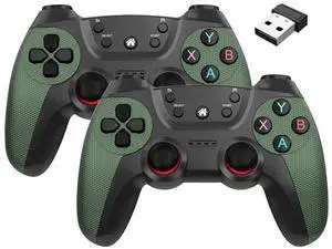 Aomoproing 2.4G one-totwo wireless dual-person dual-gamepad gaming controller, suitable for PC/Tv/P3 set-top box, universal controller Cangling Green Aomoproing 2.4G one-totwo wireless dual-person dual-gamepad gaming controller, suitable for PC/Tv/P3 set-top box, universal controller Cangling Green