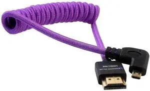 WISDUM Kondor Blue 12-24" Gerald Undone Limited Edition Full HDMI to Right Angle Micro-HDMI Coiled Cable for R5 & R6 Cameras, Purple WISDUM Kondor Blue 12-24" Gerald Undone Limited Edition Full HDMI to Right Angle Micro-HDMI Coiled Cable for R5 & R6 Cameras, Purple