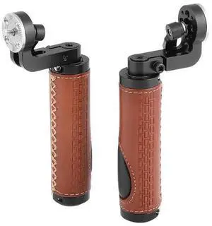 WISDUM CAMVATE M6 Male Thread ARRI Rosette Leather Handgrip for DSLR Shoulder Rig, Pair WISDUM CAMVATE M6 Male Thread ARRI Rosette Leather Handgrip for DSLR Shoulder Rig, Pair