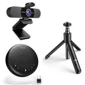 Conference Speaker and Microphone Luna Black & C960Kit Webcam with Tripod Conference Speaker and Microphone Luna Black & C960Kit Webcam with Tripod