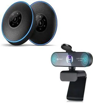 Bluetooth Speakerphone -Daisy Chain/Use Alone up to 16 attendees, M220 Professional Wireless Speakerphone &HD Webcam 1080P, USB Webcam with Privacy Cover & 2 Noise Bluetooth Speakerphone -Daisy Chain/Use Alone up to 16 attendees, M220 Professional Wireless Speakerphone &HD Webcam 1080P, USB Webcam with Privacy Cover & 2 Noise