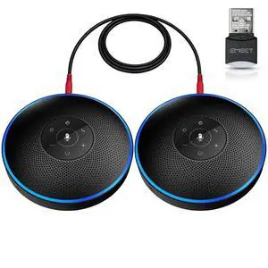 Bluetooth Speakerphone - Daisy Chain/Use Alone up to 16 attendees, M220 Professional Wireless Speakerphone 360°Voice Pick-up 8 AI Noise Cancellation Mics Skype Speakerphone for Conference Calls Bluetooth Speakerphone - Daisy Chain/Use Alone up to 16 attendees, M220 Professional Wireless Speakerphone 360°Voice Pick-up 8 AI Noise Cancellation Mics Skype Speakerphone for Conference Calls