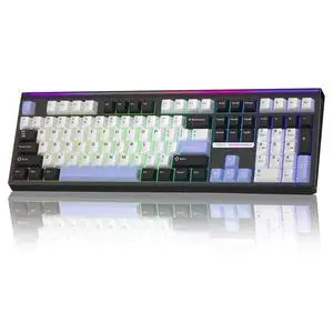Aula H108 Wireless Mechanical Keyboard, Hot Swappable Silent Keyboard, Full Size Keyboard with Number Pad, Gasket Structure, RGB Backlit Computer Gaming Keyboard with PBT Keycaps for PC/Office Aula H108 Wireless Mechanical Keyboard, Hot Swappable Silent Keyboard, Full Size Keyboard with Number Pad, Gasket Structure, RGB Backlit Computer Gaming Keyboard with PBT Keycaps for PC/Office