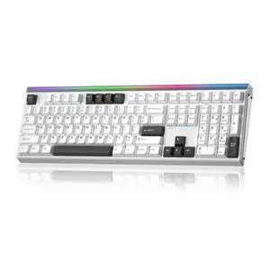 Aula H108 Wireless Mechanical Keyboard, Hot Swappable Silent Keyboard, Full Size Keyboard with Number Pad, Gasket Structure, RGB Backlit Computer Gaming Keyboard with PBT Keycaps for PC/Office Aula H108 Wireless Mechanical Keyboard, Hot Swappable Silent Keyboard, Full Size Keyboard with Number Pad, Gasket Structure, RGB Backlit Computer Gaming Keyboard with PBT Keycaps for PC/Office