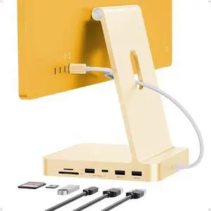 USB C HUB for iMac 24 inch 2021/2023/2024, USB Hub Adapter iMac Accessories for iMac M1/M3/M4 with USB C 10Gbps 3*USB A SD/TF, Docking Station Support Expand M.2 SSD (Not Included),Yellow USB C HUB for iMac 24 inch 2021/2023/2024, USB Hub Adapter iMac Accessories for iMac M1/M3/M4 with USB C 10Gbps 3*USB A SD/TF, Docking Station Support Expand M.2 SSD (Not Included),Yellow