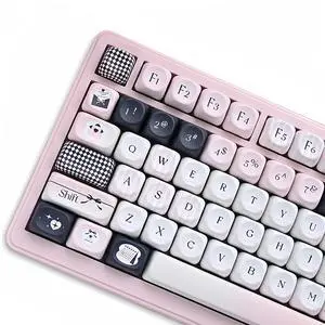 Pink and Black Keycaps,MOA Profile Cute Keycaps PBT Dye-Sub Kawaii Custom Full Size Keycap Set for Cherry MX Switch ANSI Layout 75% 60% Mechanical Gaming Keyboard DIY Creamy Key Cap (126Keys) Pink and Black Keycaps,MOA Profile Cute Keycaps PBT Dye-Sub Kawaii Custom Full Size Keycap Set for Cherry MX Switch ANSI Layout 75% 60% Mechanical Gaming Keyboard DIY Creamy Key Cap (126Keys)